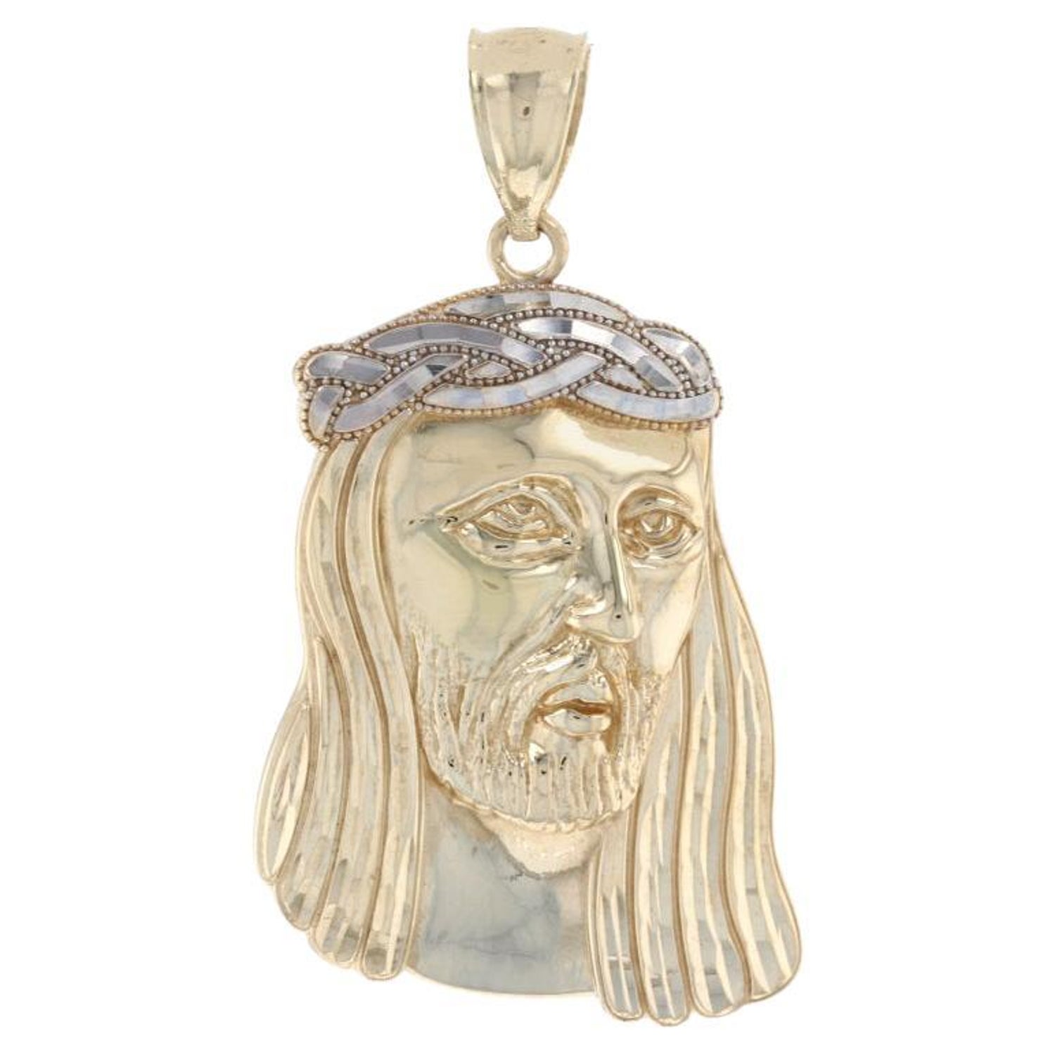 Details about 14K Two Tone Gold Religious Charm Jesus Face Pendant For Necklace or Chain Details about 14K Two Tone Gold Religious Charm Jesus Face Pendant For Necklace or Chain