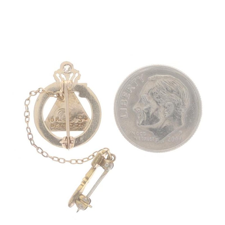 Yellow Gold Job's Daughters Vintage Past Honored Queen Badge Guard