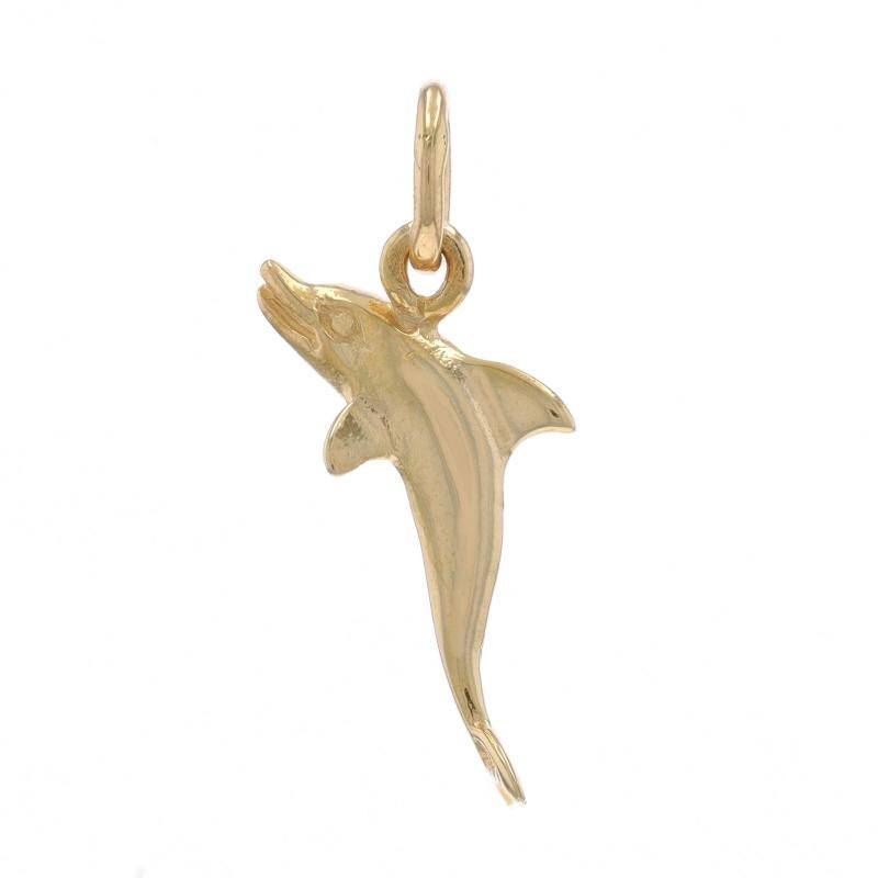 Metal Content: 14k Yellow Gold

Theme: Jumping Dolphin

Measurements

Tall (from stationary bail): 19/32