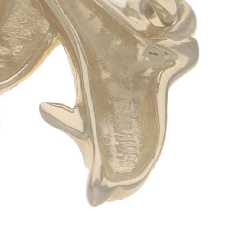 Women's Yellow Gold Jumping Dolphins Pendant - 14k Ocean Life Beach Sea Bahamas For Sale