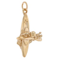 Yellow Gold Kayaking Charm - 14k Aquatic Recreation Waterway Travel