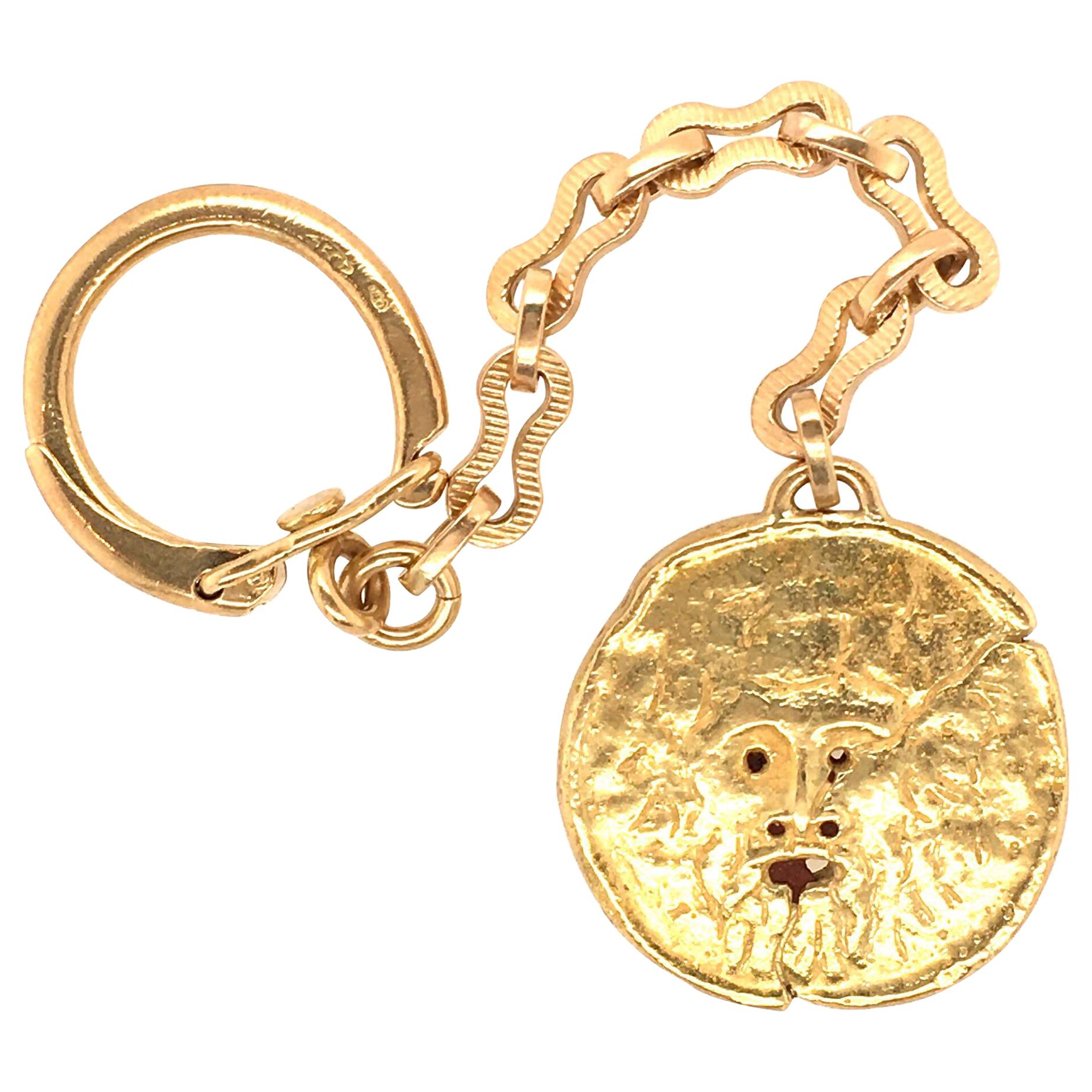 Gold Plate and Lizard Key Chain by GUCCI at 1stDibs