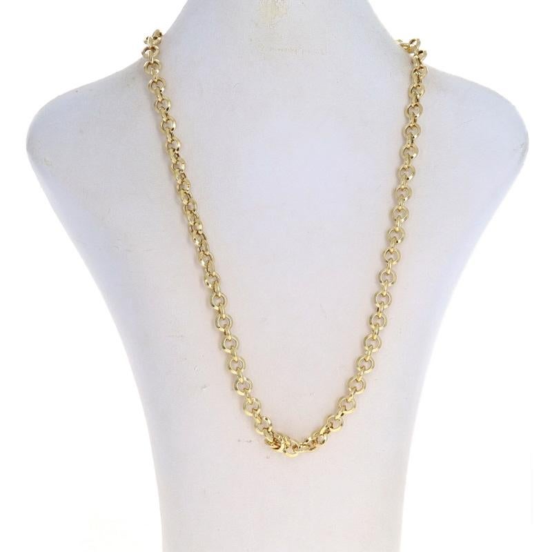 Yellow Gold Knife-Edge Rolo Chain Necklace 21