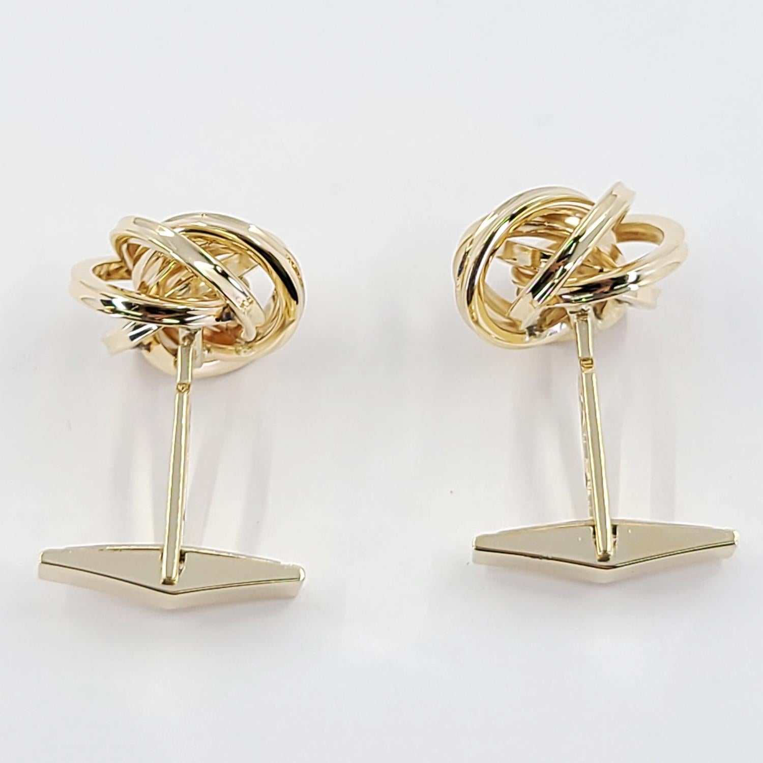 Yellow Gold Knot Cufflinks Set In Good Condition For Sale In Coral Gables, FL