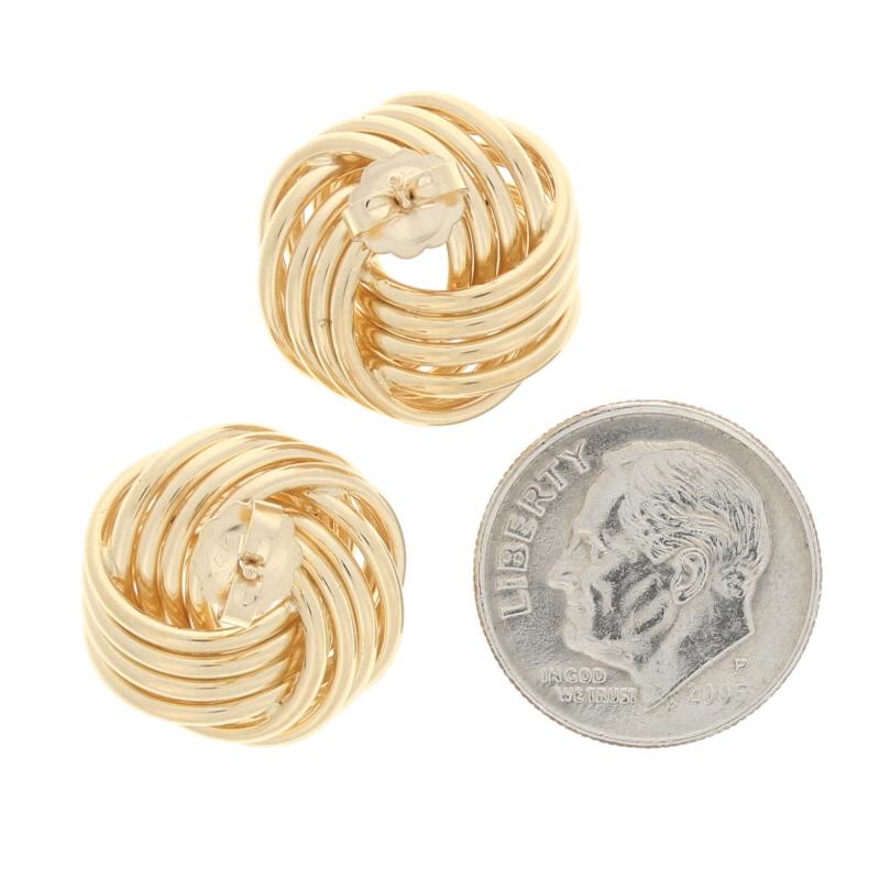 Women's Yellow Gold Knot Large Stud Earrings - 14k Pierced For Sale