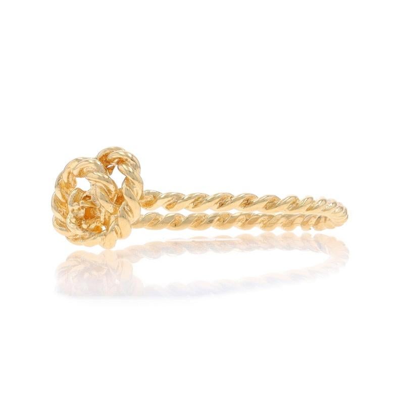 Bague fantaisie nœud en or jaune 10 carats, taille 6 1/2 Pour femmes en vente