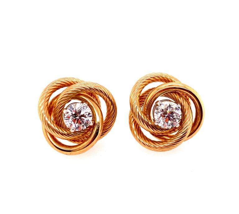 Yellow Gold Knot Stud Earring Enhancers with Pearl and Ball Stud Set