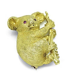 Yellow Gold Koala Bear Pin