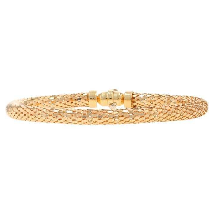 Yellow Gold Korean Chain Bracelet 8 1/4" - 14k Mesh Popcorn Italy