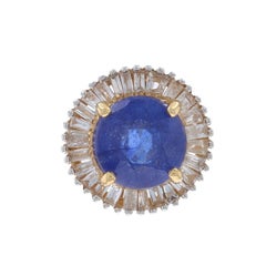 Yellow Gold Kyanite Diamond Halo Pendant - 10k Round 1.20ctw