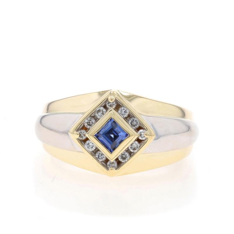 Größe: 10 1/4
Gebühr für Größenanpassung: 1 Größe höher für $35 oder 1 Größe niedriger für $35

Metall Inhalt: 10k Gelbgold & 10k Weißgold

Informationen zu Stein

Synthetischer Saphir
Karat(e): .30ct
Schnitt: Quadratisch
Farbe: Blau

Natürliche