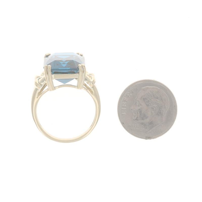 Anello solitario in oro giallo con spinello creato in laboratorio - 10k Rect Misto 13.21ct in vendita 1