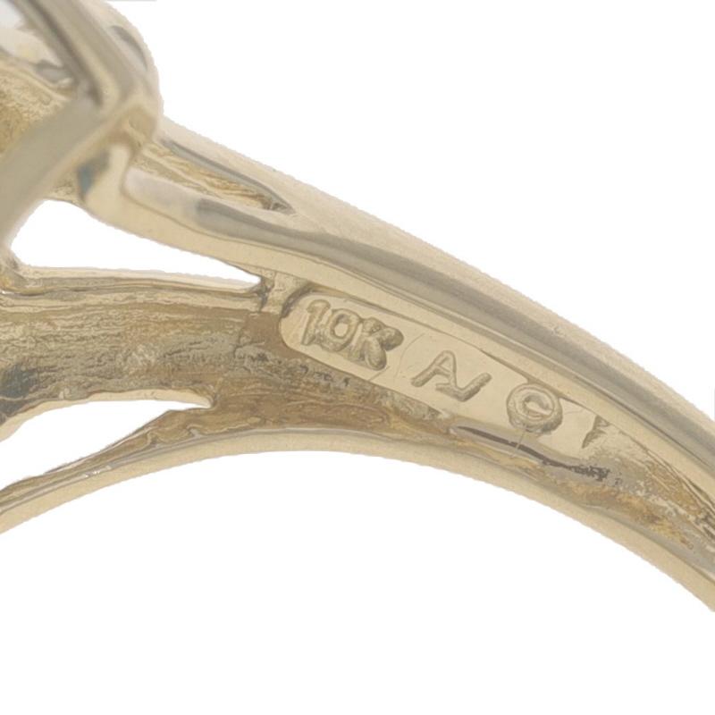 Anello solitario in oro giallo con spinello creato in laboratorio - 10k Rect Misto 13.21ct in vendita 2