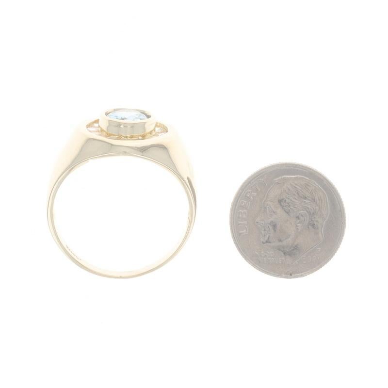 Anello da uomo in oro giallo Lab-Created Spinel & Cubic Zirconia 14k Oval 2.61ctw Halo in vendita 1