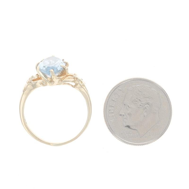 Yellow Gold Lab-Created Spinel Vintage Cocktail Solitaire Ring - 14k Marq 2.45ct For Sale 1