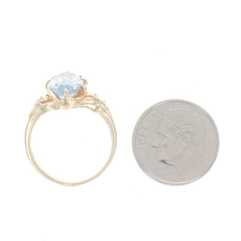 Bague Cocktail Spinelle Synthétique Or Jaune 14 Carats - Taille 8 - Pierre Ovale Verte 11,20 Ct