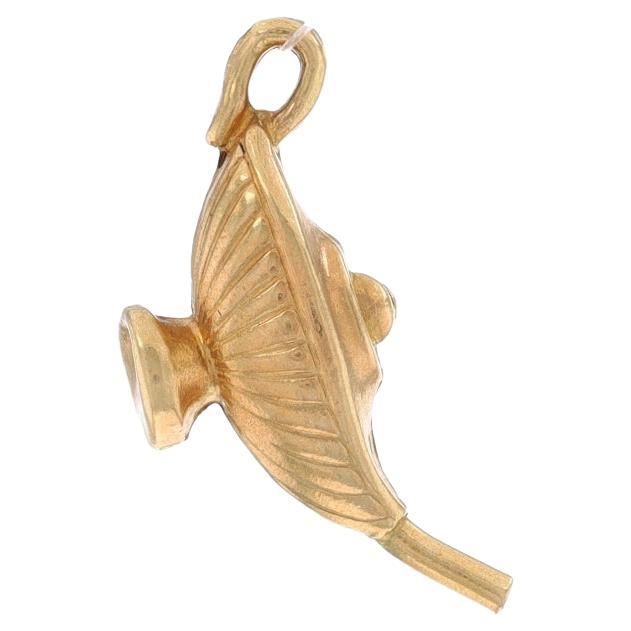 Yellow Gold Lamp of Knowledge Charm - 14k Genie Oil Lamp