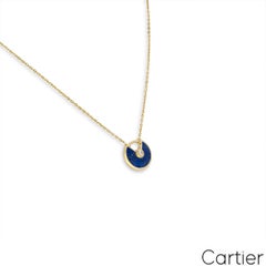 Yellow Gold Lapis & Diamond Amulette De Cartier Necklace