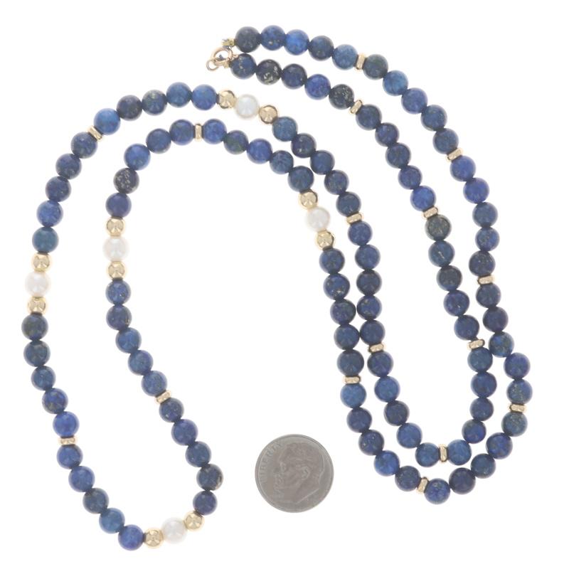 Collana di perle coltivate in oro giallo Lapislazzuli 29