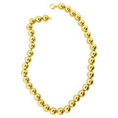 Yellow Gold Large Ball or Bead Necklace, Circa 1990