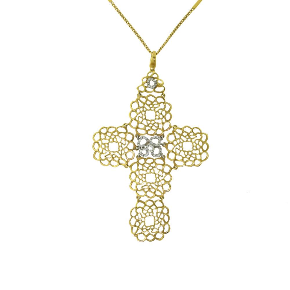 cross necklace with circle on top