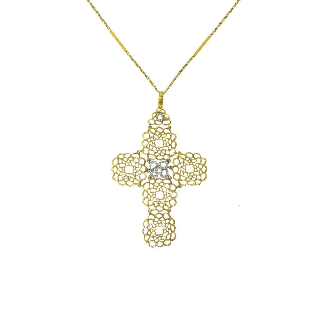 gold filigree cross pendant