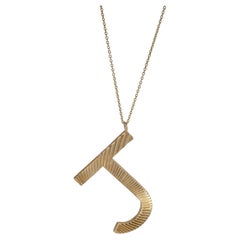 Yellow Gold Large Fluted Pendant