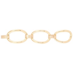Italian 18K Gold Large Link Bracelet