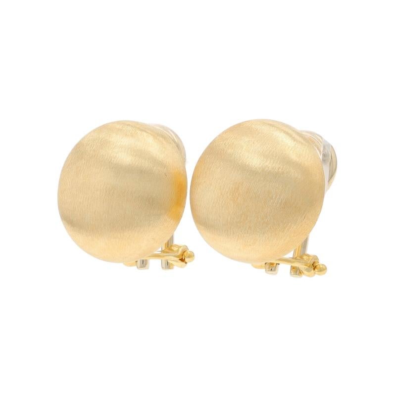 Donna Orecchini a cerchio in oro giallo 18k con finitura spazzolata in vendita