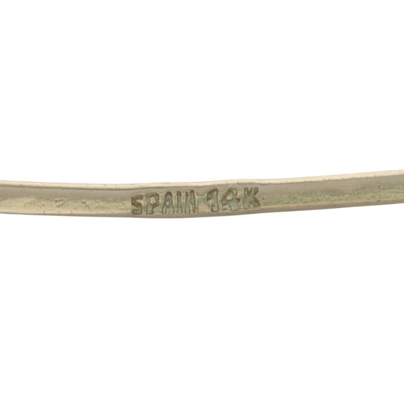 Yellow Gold Leaf Garland Bangle Bracelet 6 3/4