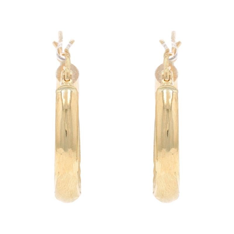 Pendientes de aro en forma de hoja de oro amarillo 18 3/4