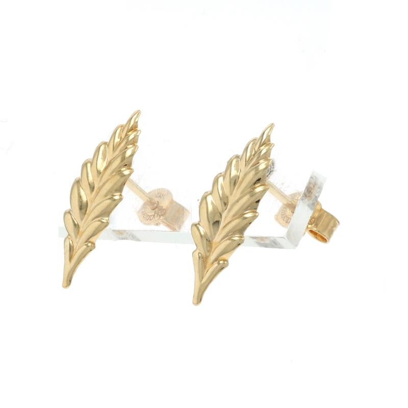 Boucles d'oreilles feuilles en or jaune 14 3/4