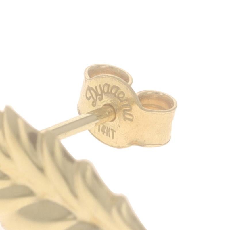 Boucles d'oreilles feuilles en or jaune 14 3/4