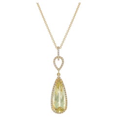 Collier pendentif en or jaune 18" - 18k poire 3,72 ctw