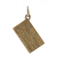 Yellow Gold Letter Envelope Charm - 14k Mail Correspondence Postal Carrier Gift