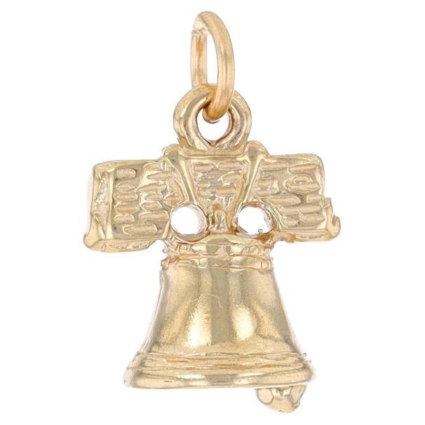 Yellow Gold Liberty Bell Charm - 14k Old State House Bell Philadelphia, PA