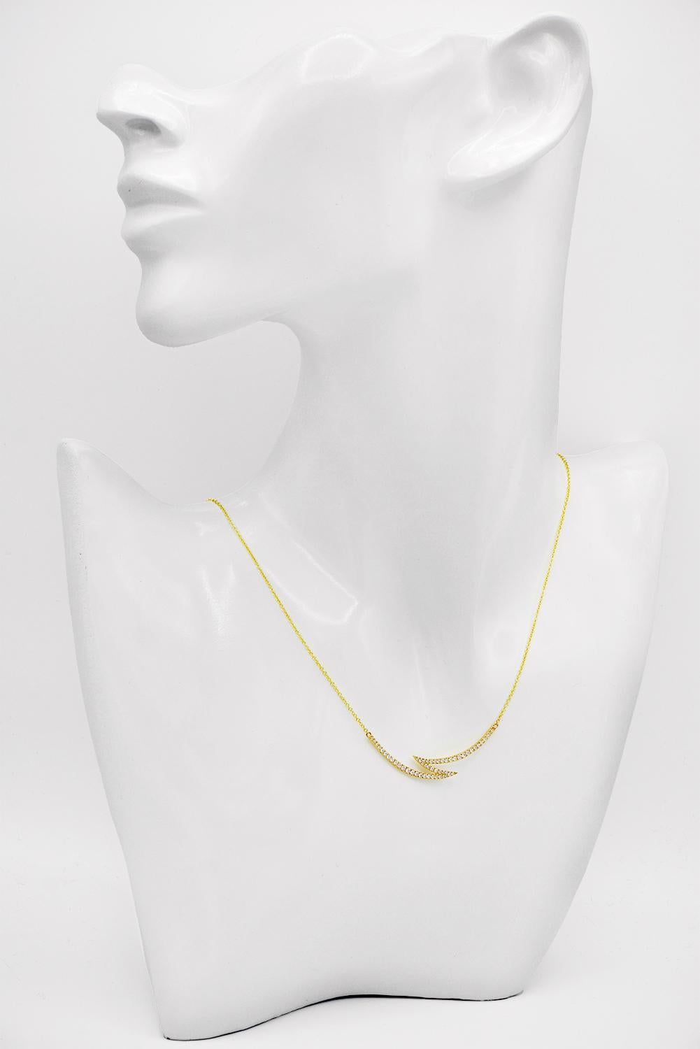 Contemporary Yellow Gold Lightning Necklace For Sale