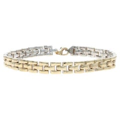 Yellow Gold Link Bracelet 7 1/2" - 10k Reversible