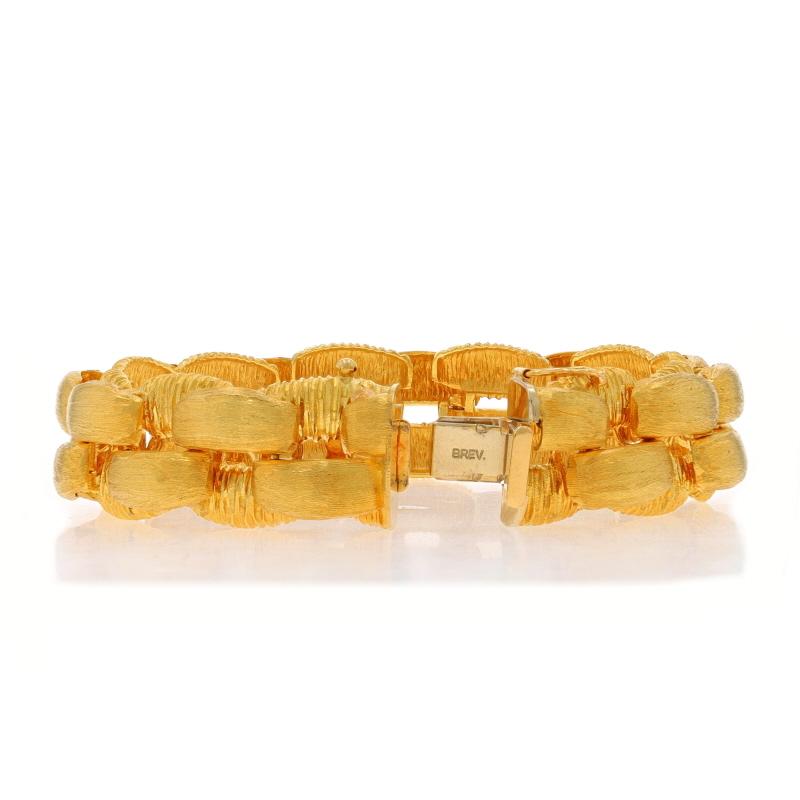 Bracelet à maillons en or jaune - 18k Brushed & Etched en vente 1