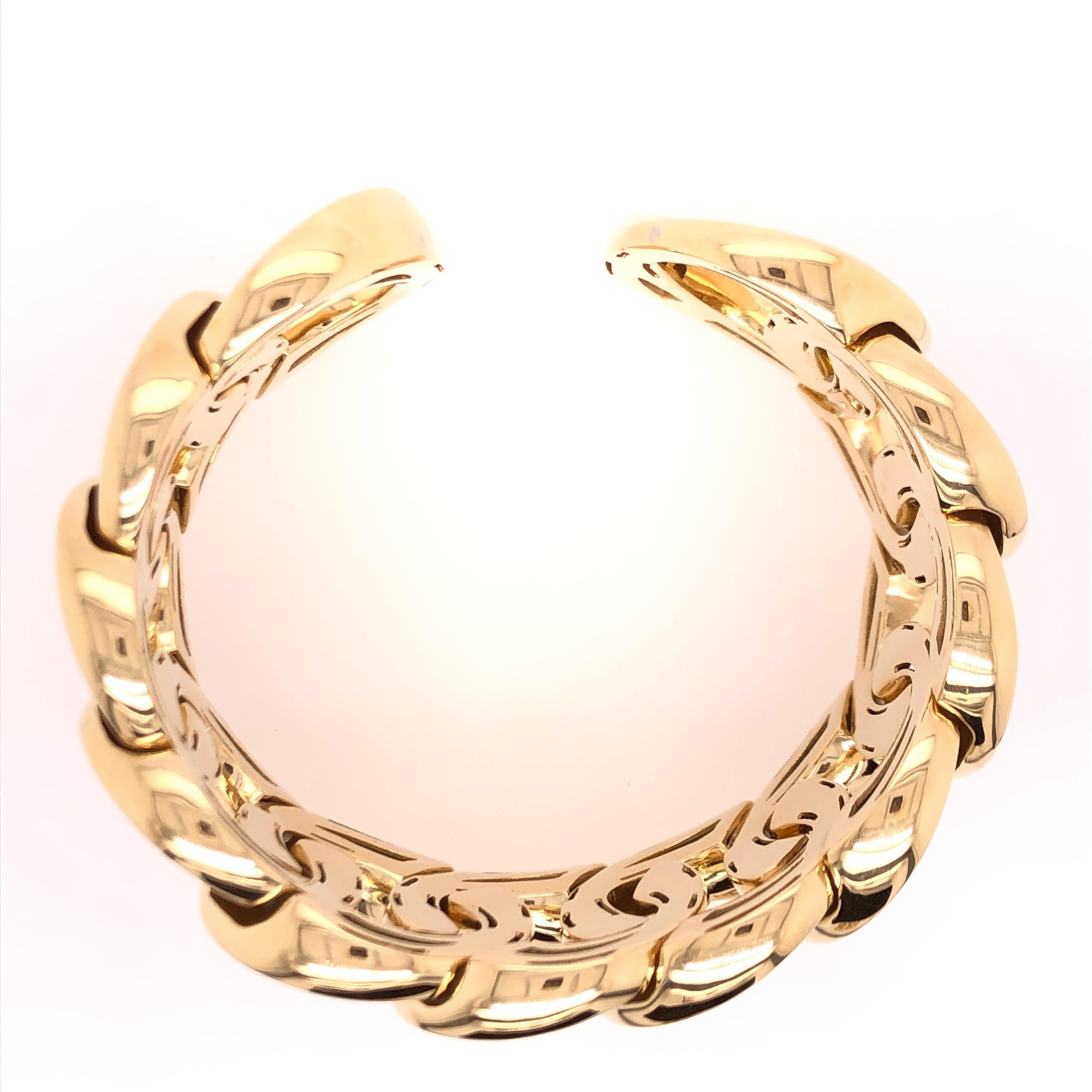Modern Yellow Gold Large Link Bracelet