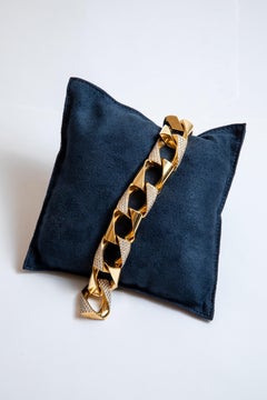 Gelbgold-Gliederarmband mit Diamanten