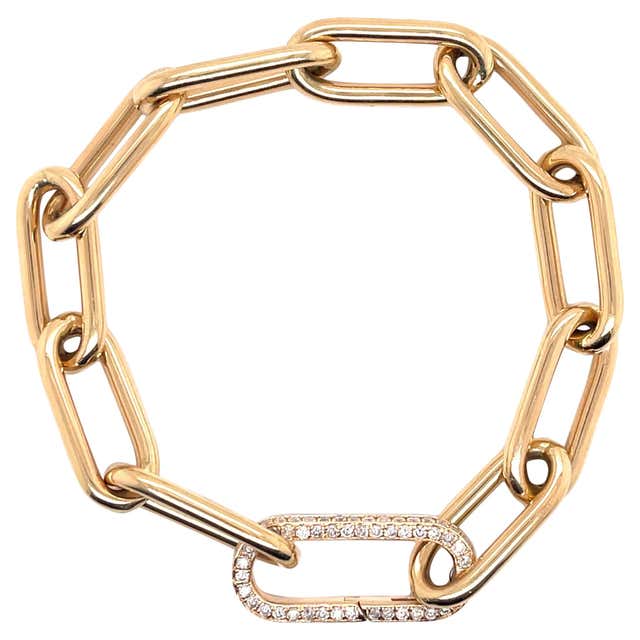 Yellow Gold Link Bracelet with Diamonds For Sale at 1stDibs | is having ...