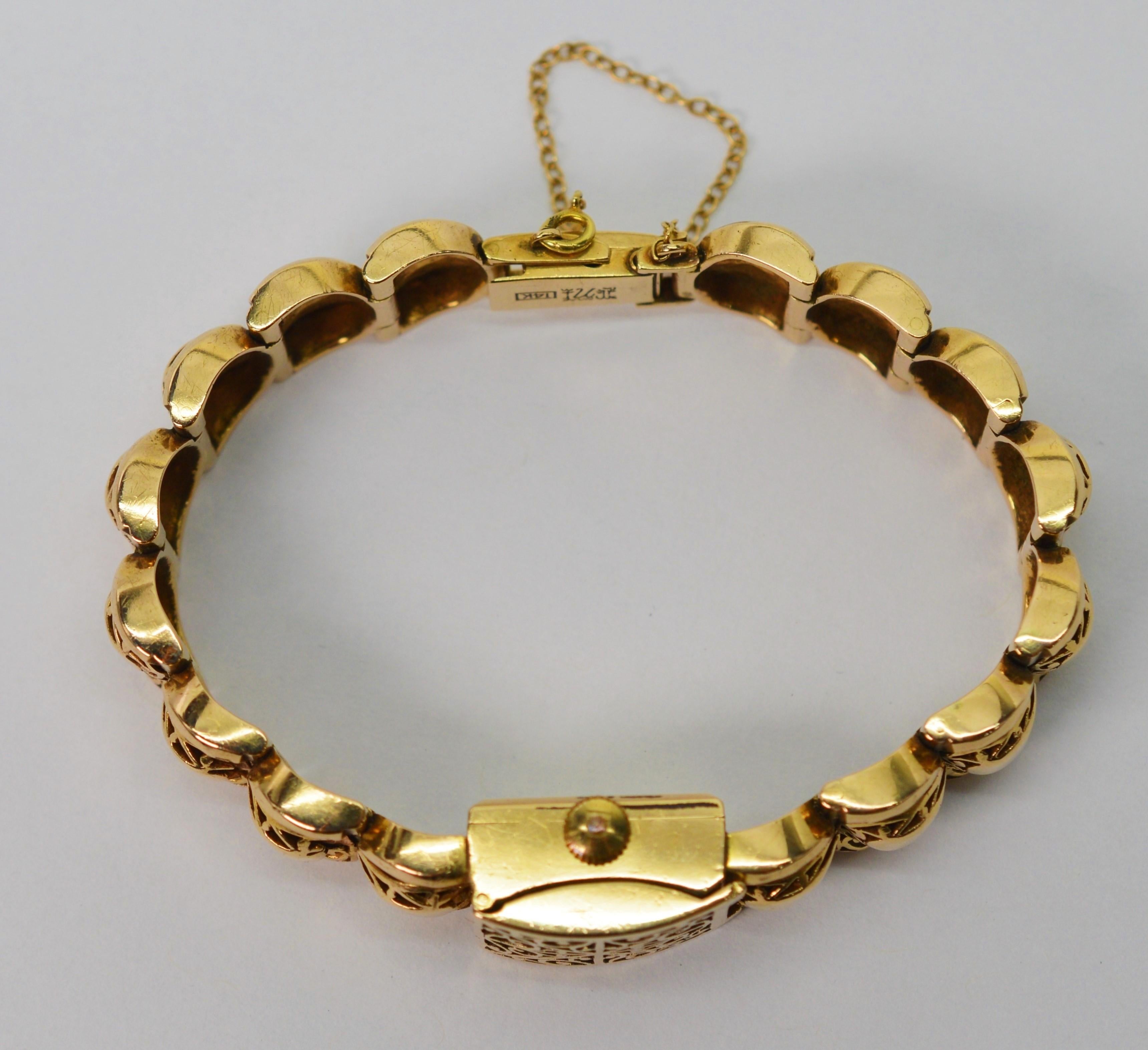 Bracelet de montre à cadran dissimulé à maillons en or jaune de Rosieres Geneva en vente 3