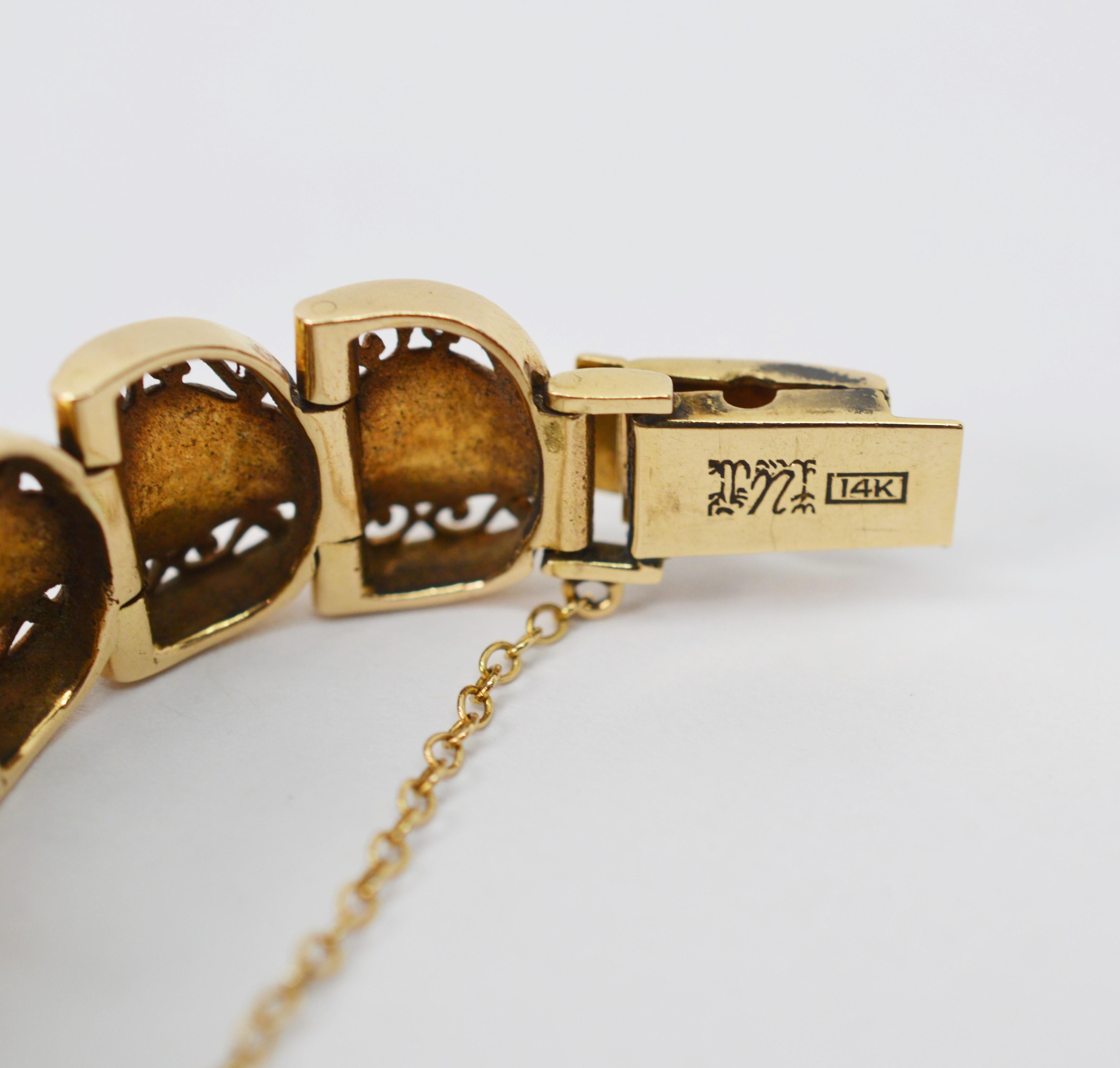 Bracelet de montre à cadran dissimulé à maillons en or jaune de Rosieres Geneva en vente 4