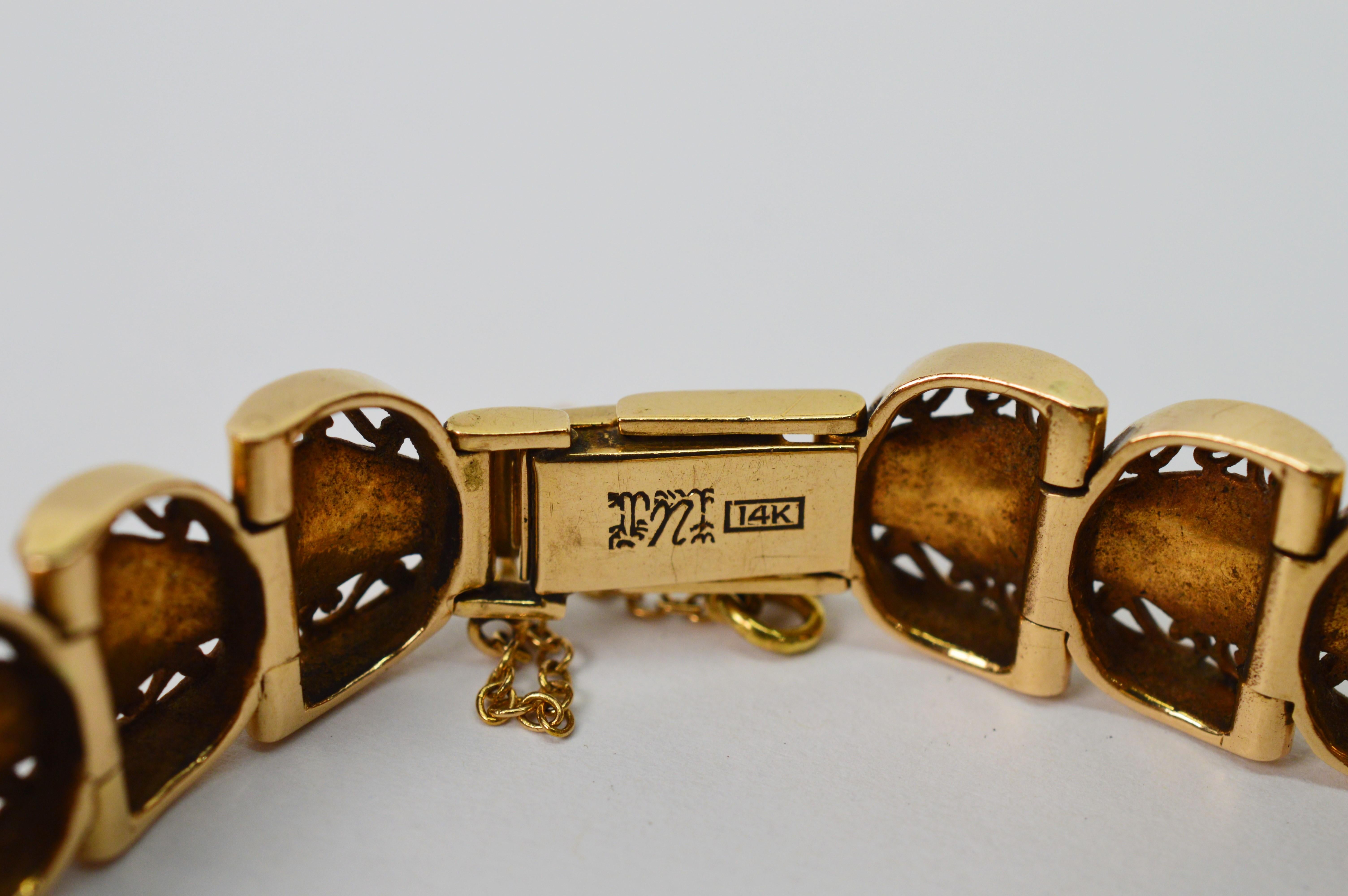 Bracelet de montre à cadran dissimulé à maillons en or jaune de Rosieres Geneva en vente 5