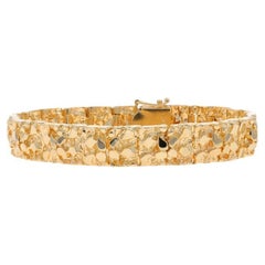 Yellow Gold Link Men's Bracelet 7 1/4" - 14k Nugget