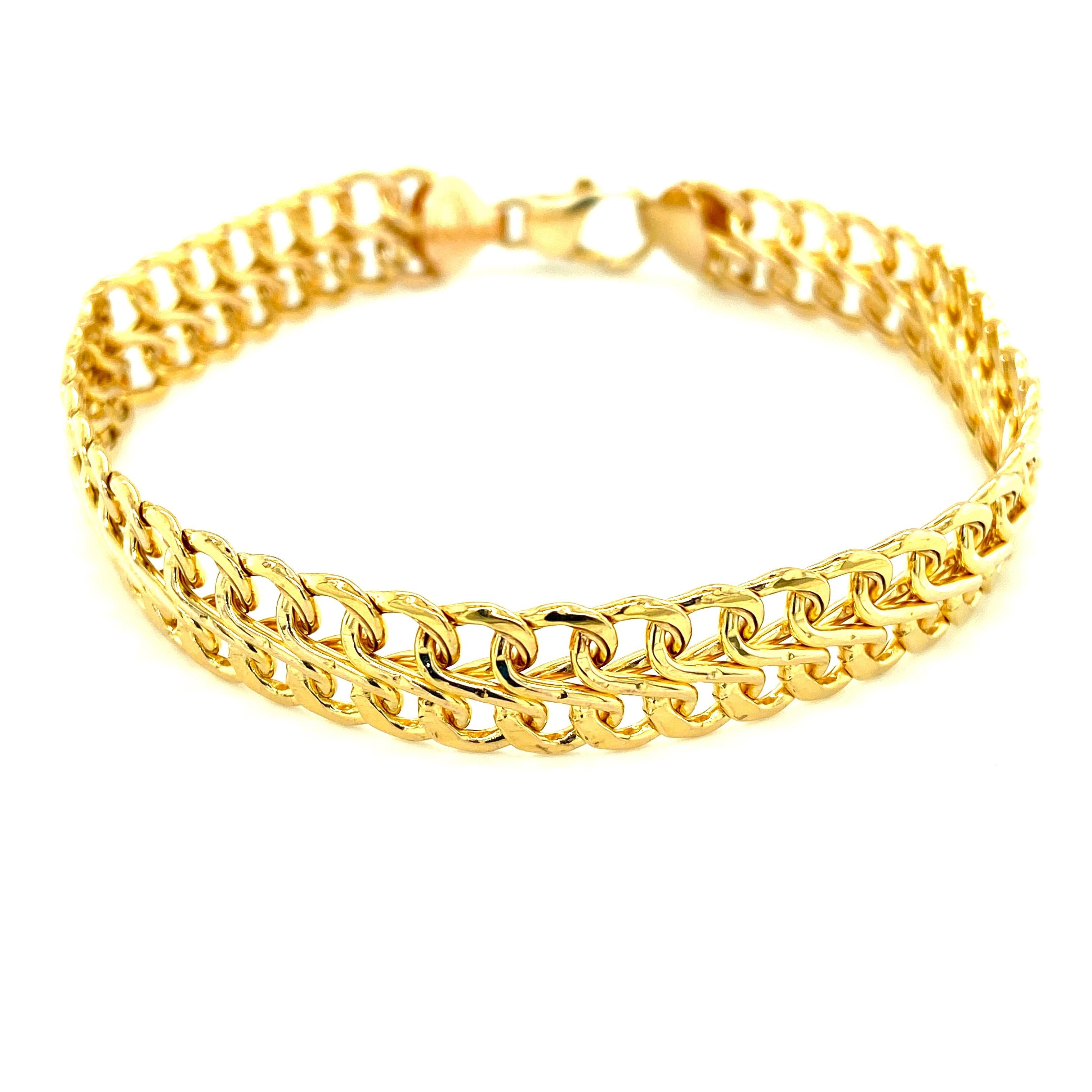 Contemporary Yellow Gold Link Mesh Bracelet