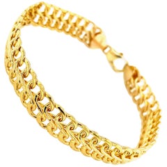 Yellow Gold Link Mesh Bracelet
