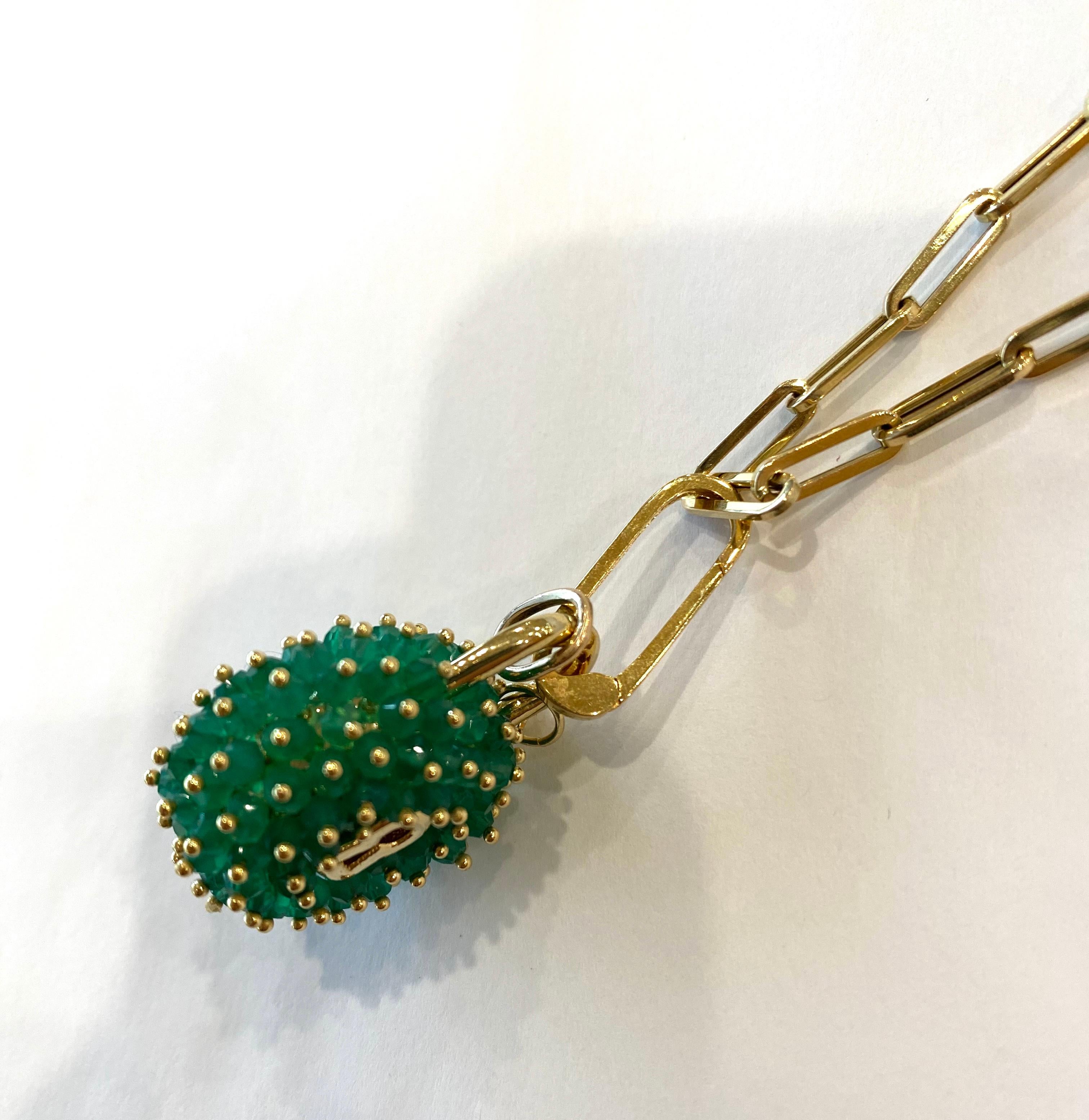Round Cut Yellow Gold Link Pendant Clasp Piece
