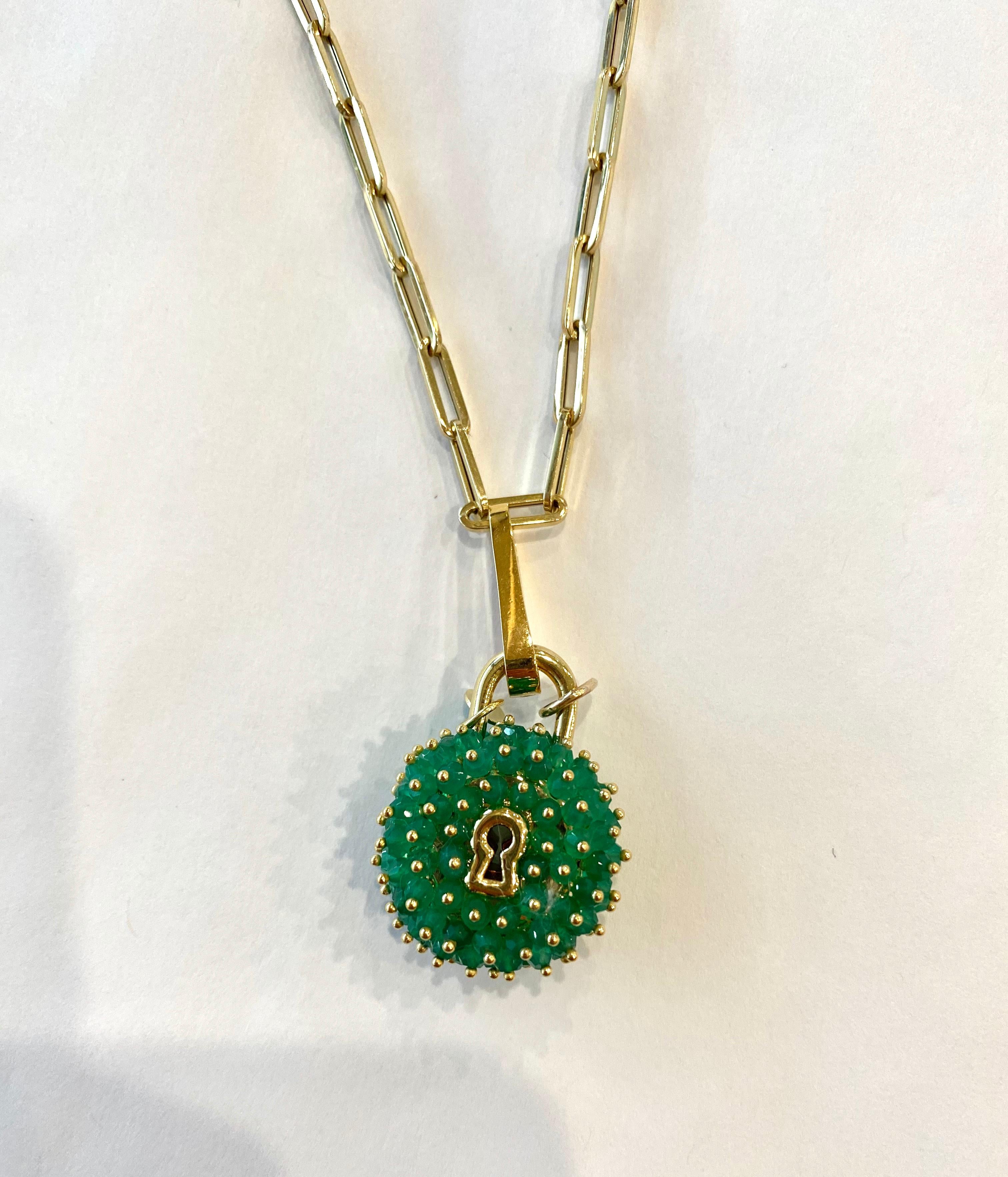 Yellow Gold Link Pendant Clasp Piece In New Condition In GREAT NECK, NY